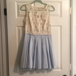 Blue and White Mini Dress